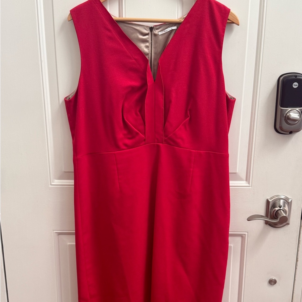 Tahari Classic Red Dress Office Christmas Party